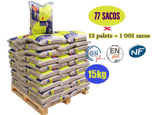 Pellets asturias – 13 Palets de 1 001 Sacos de 15kg