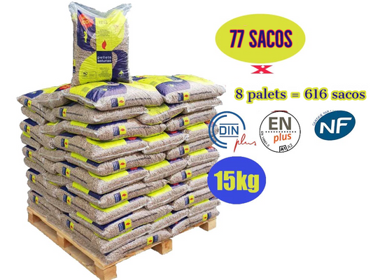 Pellets asturias – 8 Palets de 616 Sacos de 15kg